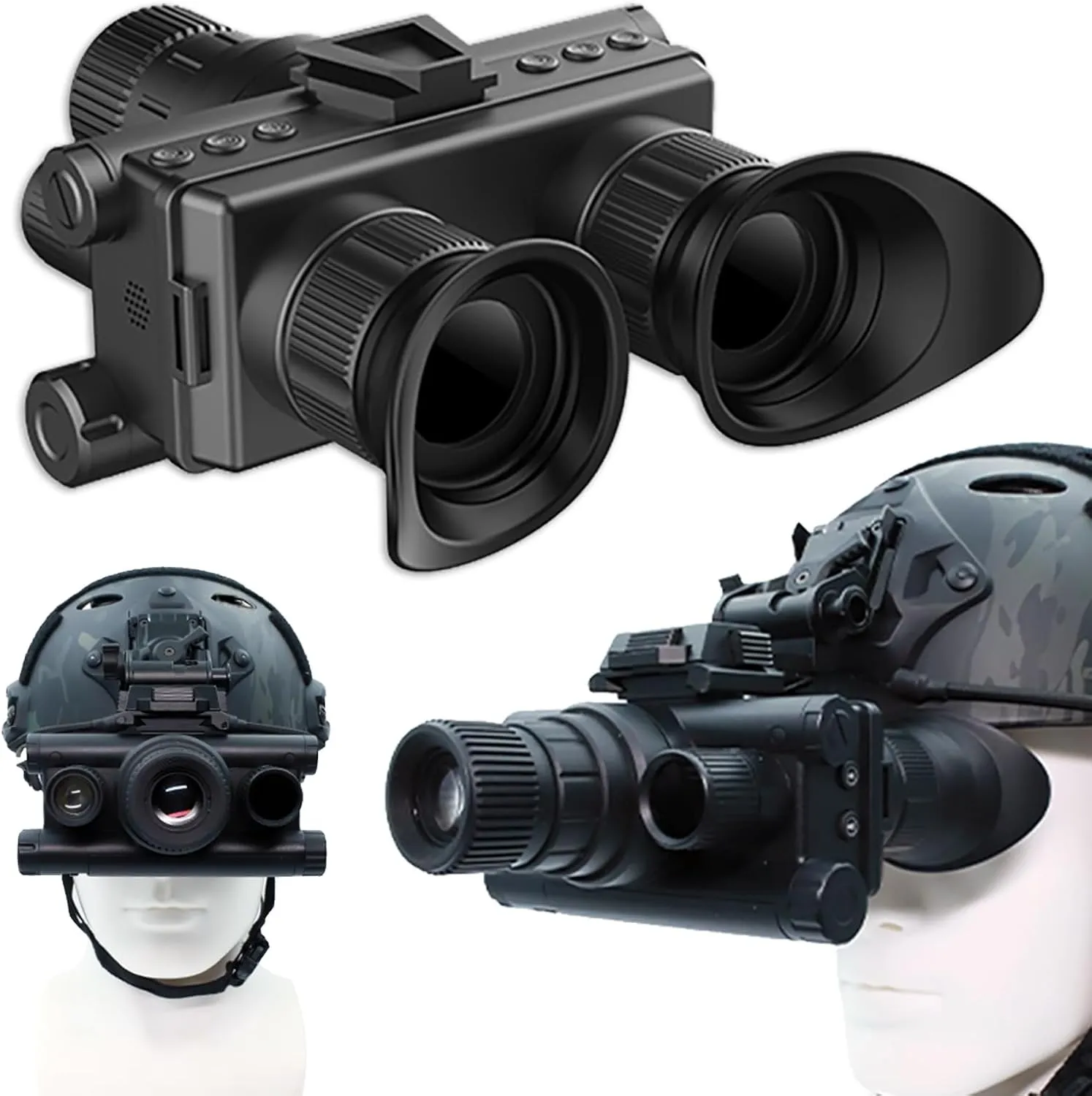 Night Vision Goggles for Adults, Helmet-Mounted Night Vision Binoculars, 4K Digital Infrared Thermal Goggles Military Tactical Night Vision Monocular