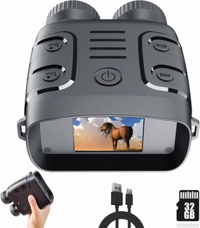 Night Vision Goggles, 2K Video Clarity, 10X Digital Zoom, 2.4" TFT Screen, 850nm Infrared Light, 32GB Storage, Rechargeable Battery, Outdoor Adventures, Camping, Travel