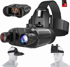 Night Vision Goggles with Head Mounted - 1312FT Night Vision Binoculars for Adults, Helmet Mounted Infrared Night Vision Scopes, 8X Digital Zoom