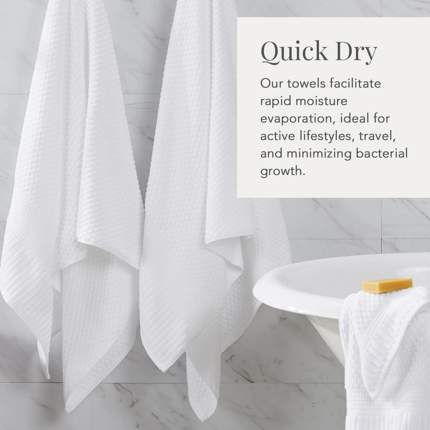NY Loft 100% Cotton Hand Towel 6 Pack | Super Soft & Absorbent Quick-Dry Hand Towels 16" x 28" |Textured and Durable Cotton | Trinity Collection (6 Pack Hand Towel, Bright White)