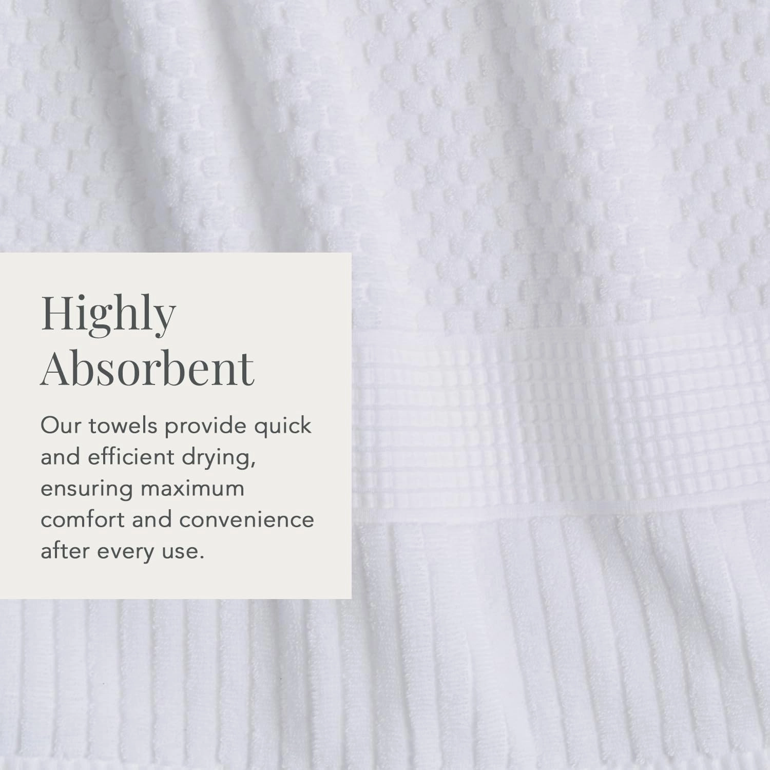 NY Loft 100% Cotton Hand Towel 6 Pack | Super Soft & Absorbent Quick-Dry Hand Towels 16" x 28" |Textured and Durable Cotton | Trinity Collection (6 Pack Hand Towel, Bright White)