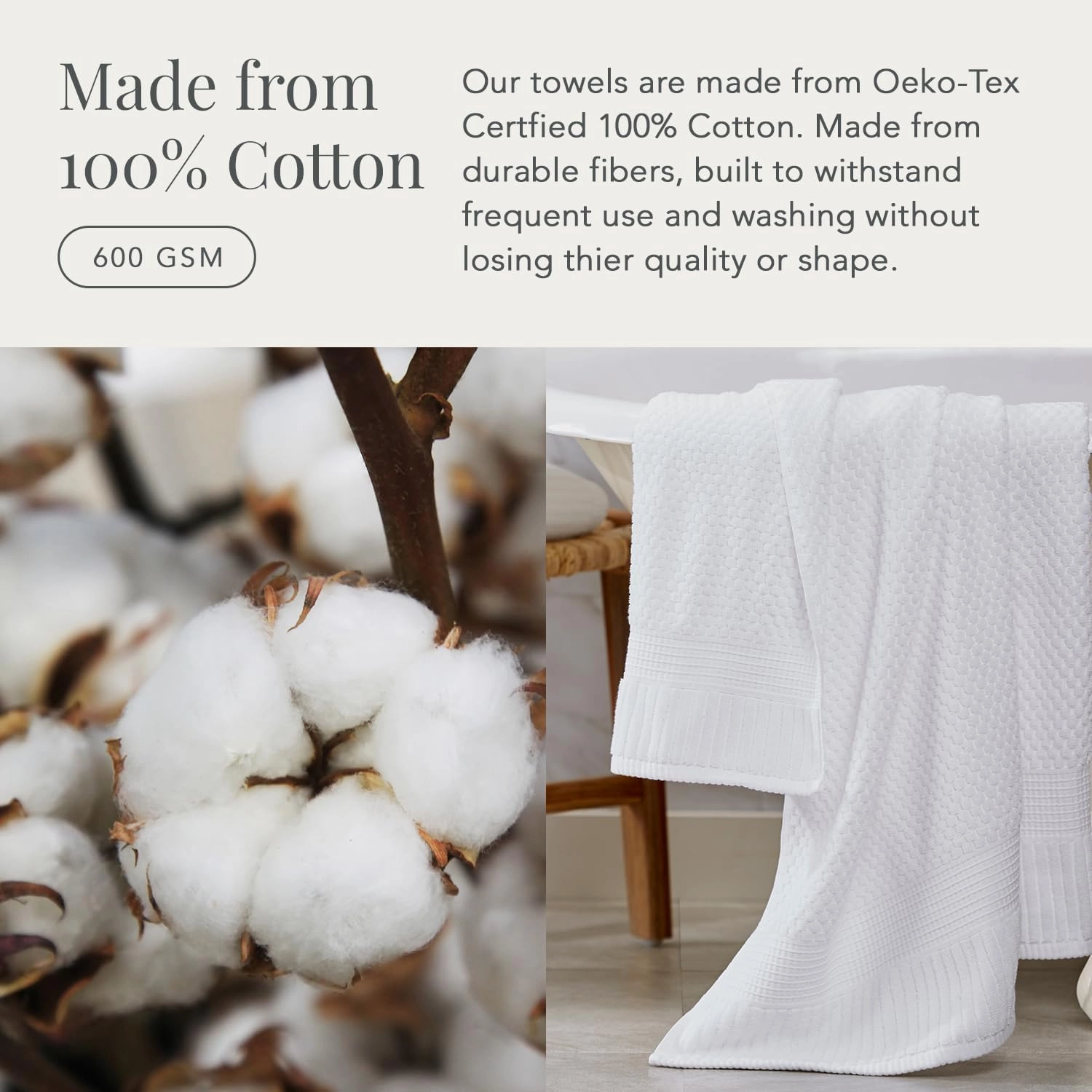 NY Loft 100% Cotton Hand Towel 6 Pack | Super Soft & Absorbent Quick-Dry Hand Towels 16" x 28" |Textured and Durable Cotton | Trinity Collection (6 Pack Hand Towel, Bright White)