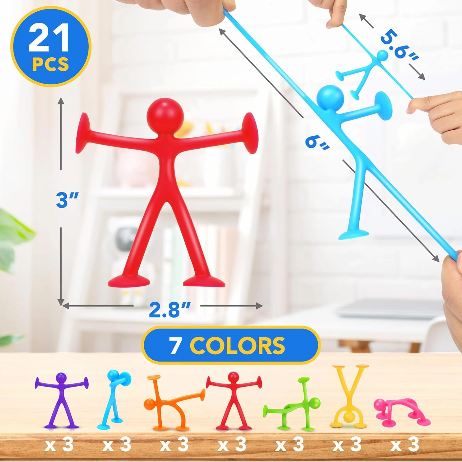 OleOletOy Suction Fidget Toys for Kids: Stress Release Sensory Toys for Autism ADHD Students Classroom Party Easter Entertainment (21 Pack)