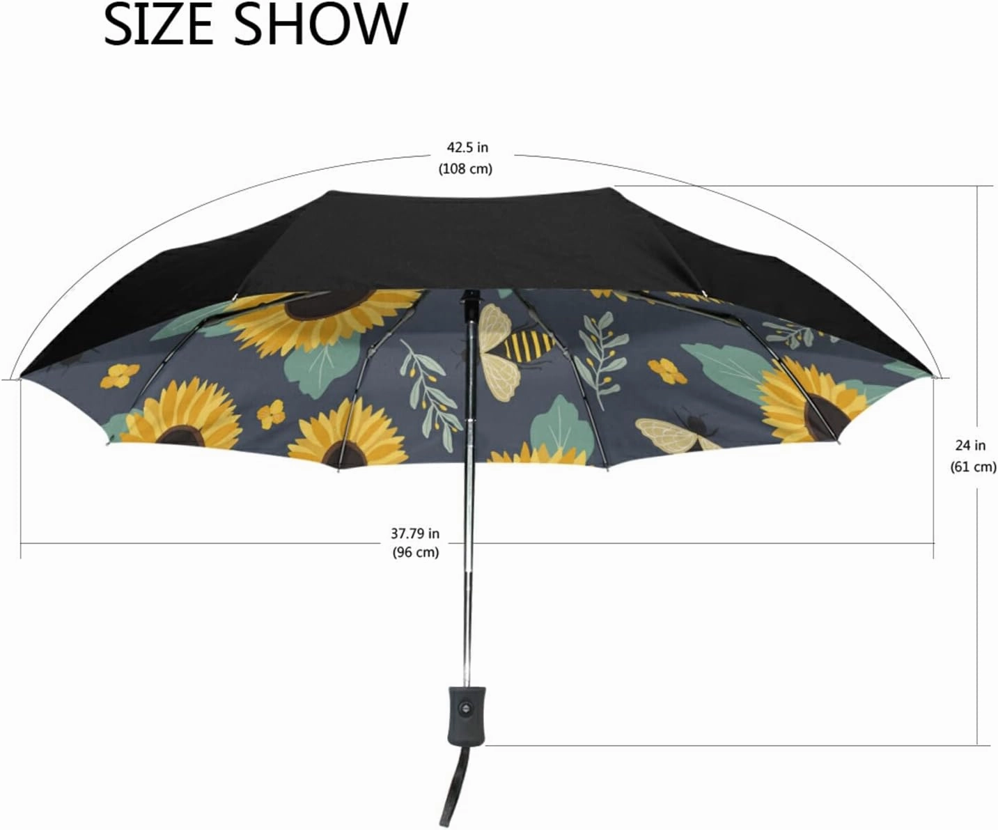 Oyihfvs Automatic Windproof Waterproof Umbrella, Folding Umbrella Reinforced Portable Automatic Compact Anti-UV Sun rain Auto Open/Close