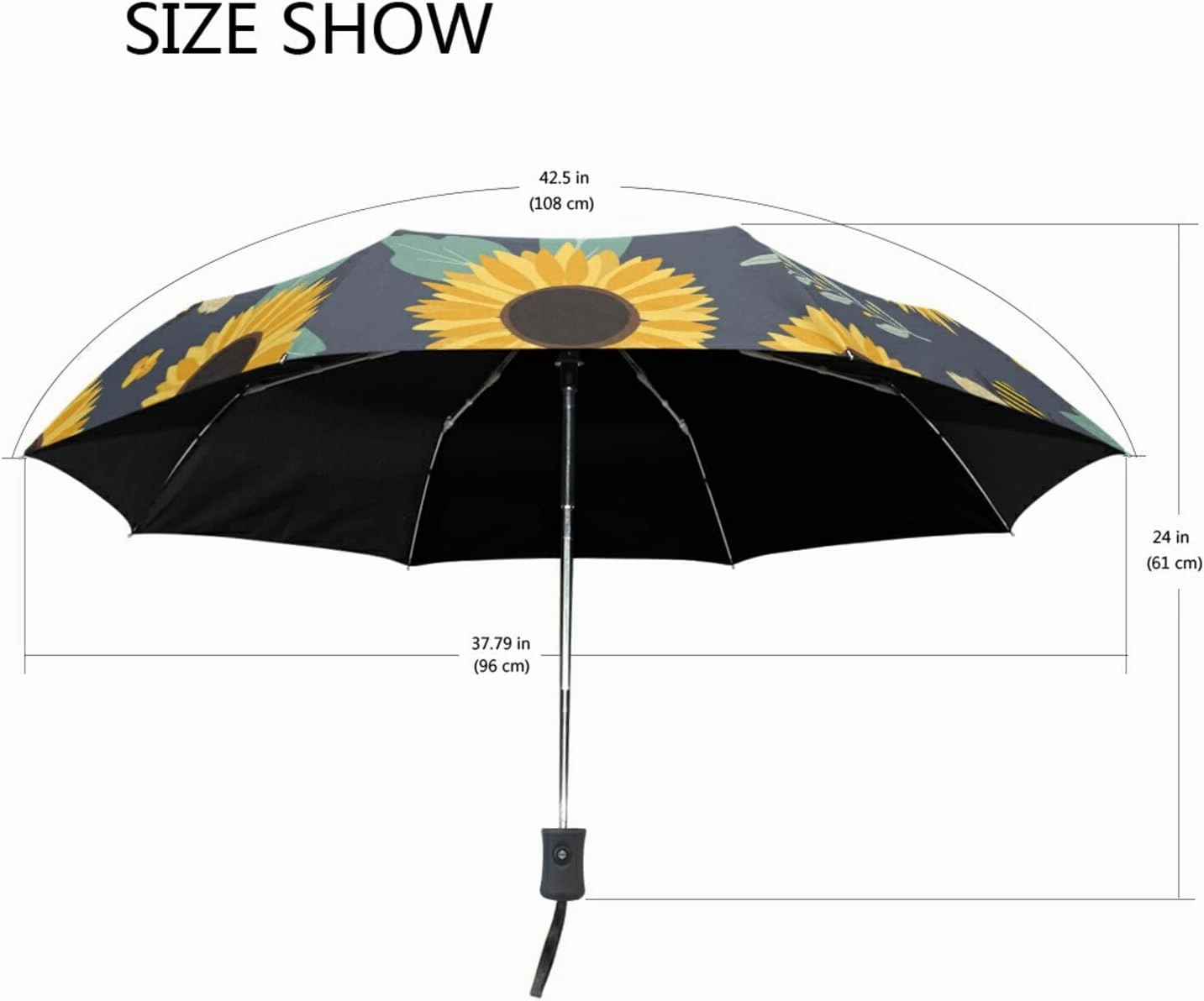 Oyihfvs Automatic Windproof Waterproof Umbrella, Folding Umbrella Reinforced Portable Compact Anti-UV Sun rain Auto Open/Close