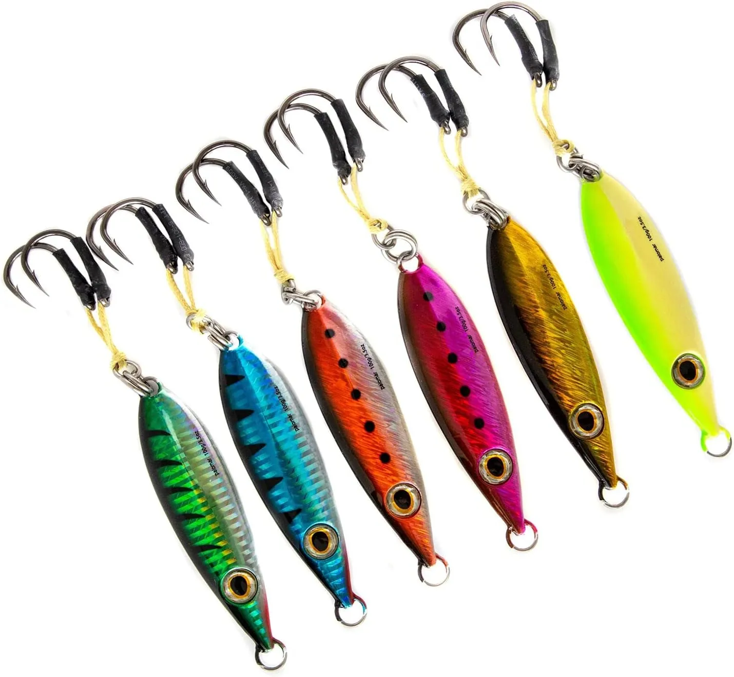 Palomar Fishing Flat Fall Jig Slow Pitch Vertical Ocean Lure | MUSTAD Hooks-Owner Rings | Kevlar Assist Cord | 10 Colors-5 Weights | 6-Pack / 2-Pack Bulk Prices | Next-Gen Graphene Paint | USA Owned
