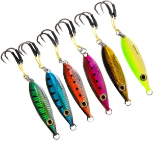 Palomar Fishing Flat Fall Jig Slow Pitch Vertical Ocean Lure | MUSTAD Hooks-Owner Rings | Kevlar Assist Cord | 10 Colors-5 Weights | 6-Pack / 2-Pack Bulk Prices | Next-Gen Graphene Paint | USA Owned