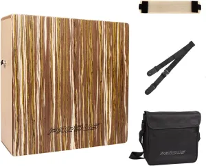 PARDUS Portable Cajon Drum with Removable Snare Straps Travel Cajon with Dual-Sided Birch & Techwood for Deep and Crisp Sounds Percussion Musical Instrument Includes Oxford Carrying Bag