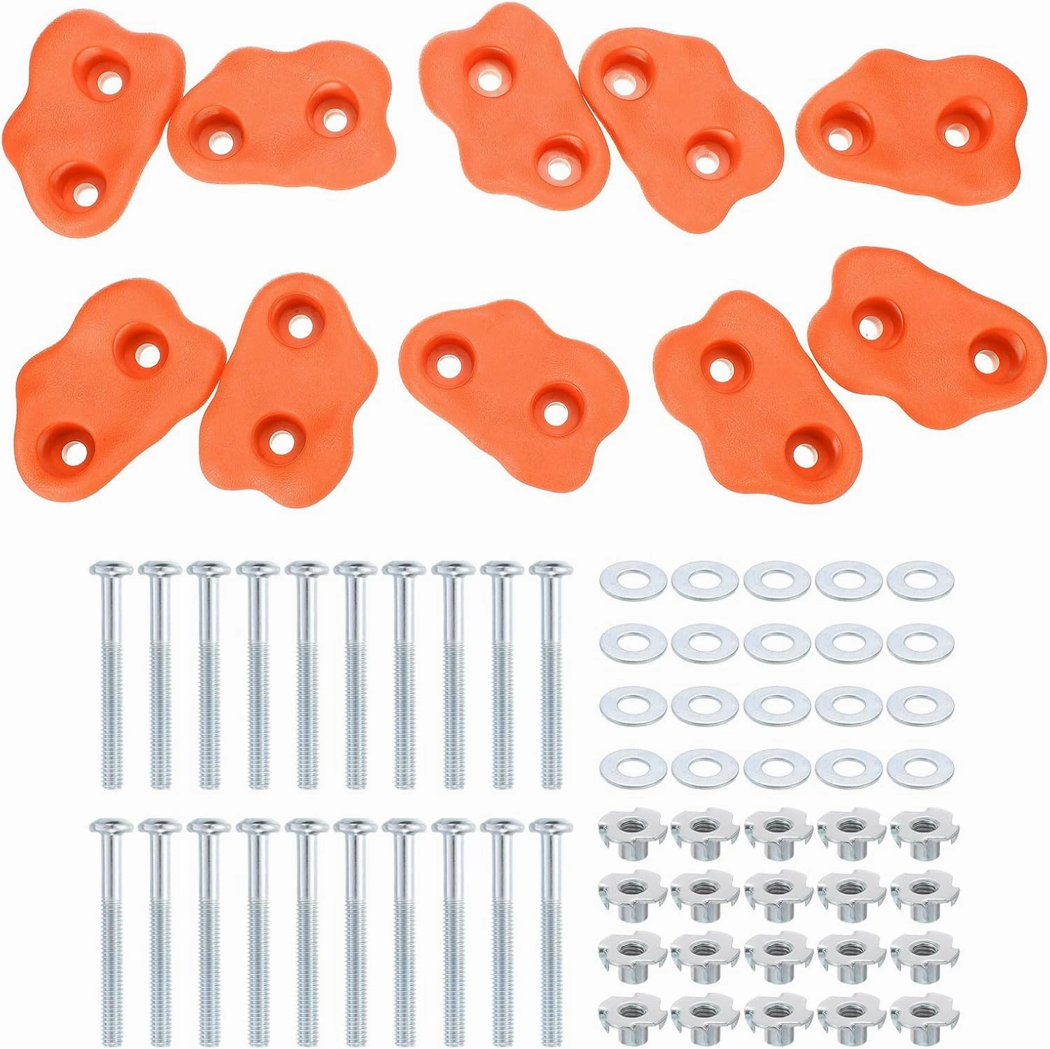 PATIKIL Rock Climbing Holds, Small Climbing Rock Wall Grips Play Set Climber Attachments with Double Hole for Playground Accessory