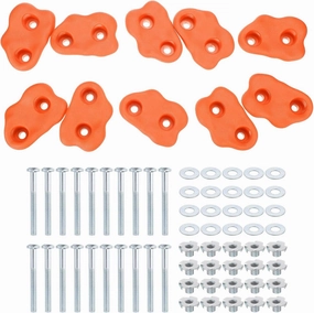PATIKIL Rock Climbing Holds, Small Climbing Rock Wall Grips Play Set Climber Attachments with Double Hole for Playground Accessory