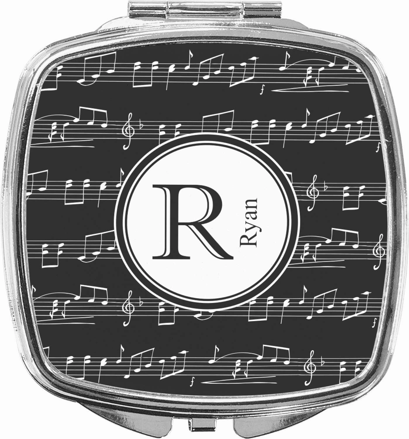 Personalized Musical Notes Compact Makeup Mirror