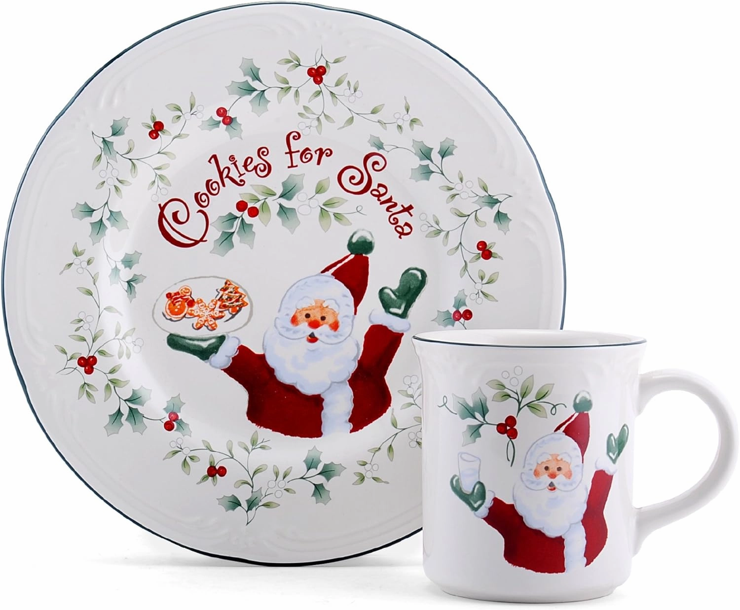 Pfaltzgraff Winterberry "Cookies And Milk For Santa" Set