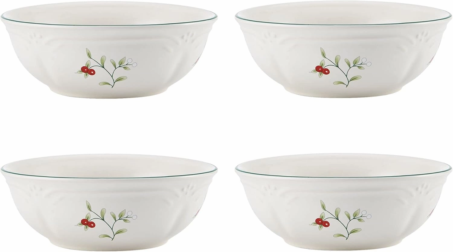 Pfaltzgraff Winterberry Set of 4 Soup Cereal Bowls, 12 Ounce