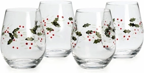 Pfaltzgraff Winterberry Stemless Wine Glasses (Set of 4)