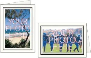 Photographer's Edge, Photo Insert Card, Bright White with Double Border, Set of 10 for 4x6 Photos - Raven Black & Granite