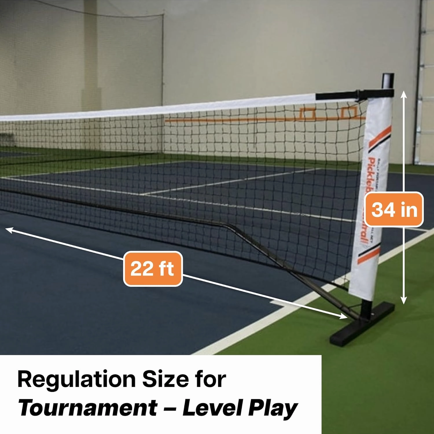PickleballCentral Rally Pickleball Net, Portable Net System, Indoor/Outdoor, Pickleball Training Aids, Regulation Size, Alloy Steel Frame, Net and Carry Bag