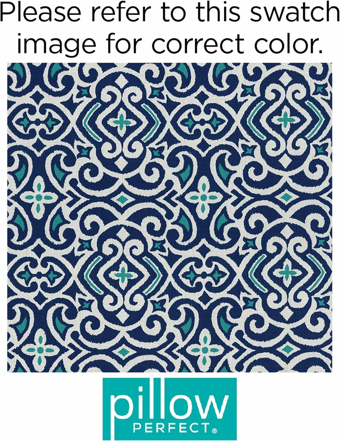 Pillow Perfect Damask Indoor/Outdoor Accent Throw Pillow, Plush Fill, Weather, and Fade Resistant, Lumbar - 11.5" x 18.5" , Blue/White New Damask, 2 Count