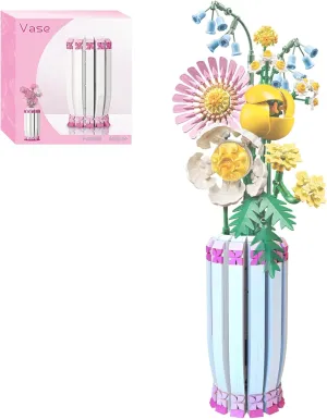 Pink Vase for Flower Sets 10347, 10280, 10328, 10342, Perfect for Displaying Artificial Flowers, Valentine's Day for Women, Girls, and Adults (Vase Only)