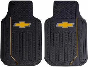 Plasticolor 1470R03 Universal-Fit Molded Chevy Bowtie Elite Series Front Floor Mat - Set of 2