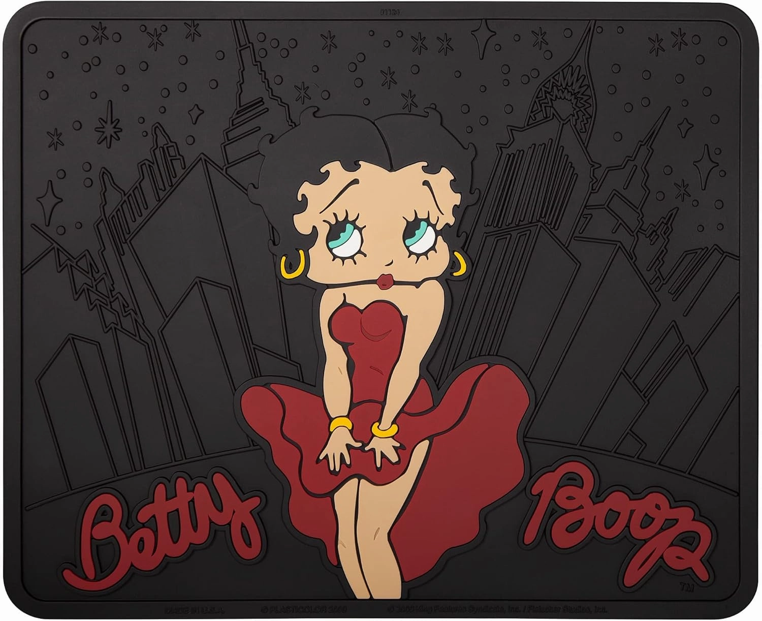 Plasticolor Rubber Rear Floor Mats - Betty Boop - NY New York City Sky Line - Pair