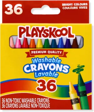 Playskool Premium Multicolour Washable Crayons - Pack of 36