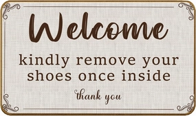 Please Remove Your Shoes Doormat,No Shoes Door Mat,Welcome Non-Slip Door Mat for Front Door Outdoor Bathroom Home Kitchen Decor,Housewarming Gift,17x30inch
