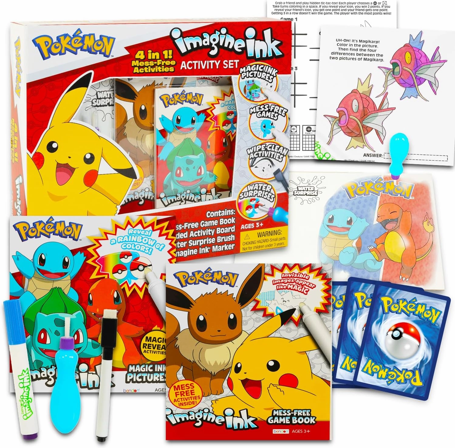 Pokemon Imagine Ink 4-in-1 Activity Set - Bundle Includes Pokemon Imagine Ink with Coloring Books, Stickers, Games, Puzzles, Drawing, and More | Pokemon Activities for Boys, Girls, Kids