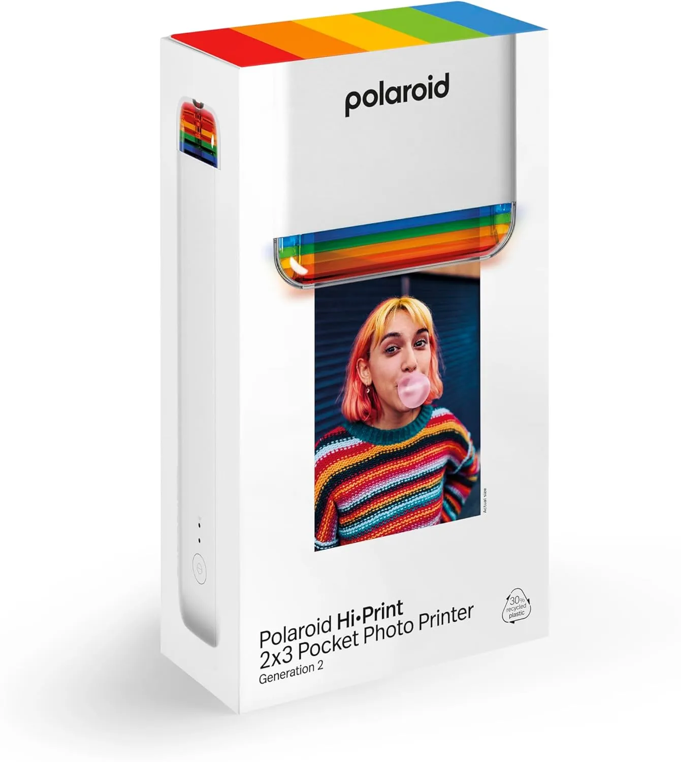 Polaroid Hi-Print - 2nd Generation Bluetooth Connected 2x3 Pocket Photo Dye-Sub Printer - White Printer Only (9128)