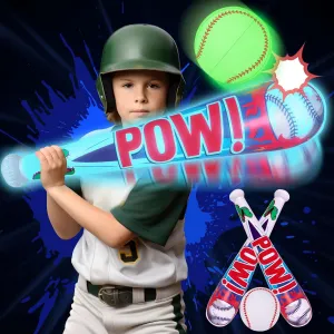 Pool Toys Beach Games for Kids - Inflatable Baseball with LED Light-up Glow in The Dark Bat Party Outdoor, Boys Ages 8-12 Water