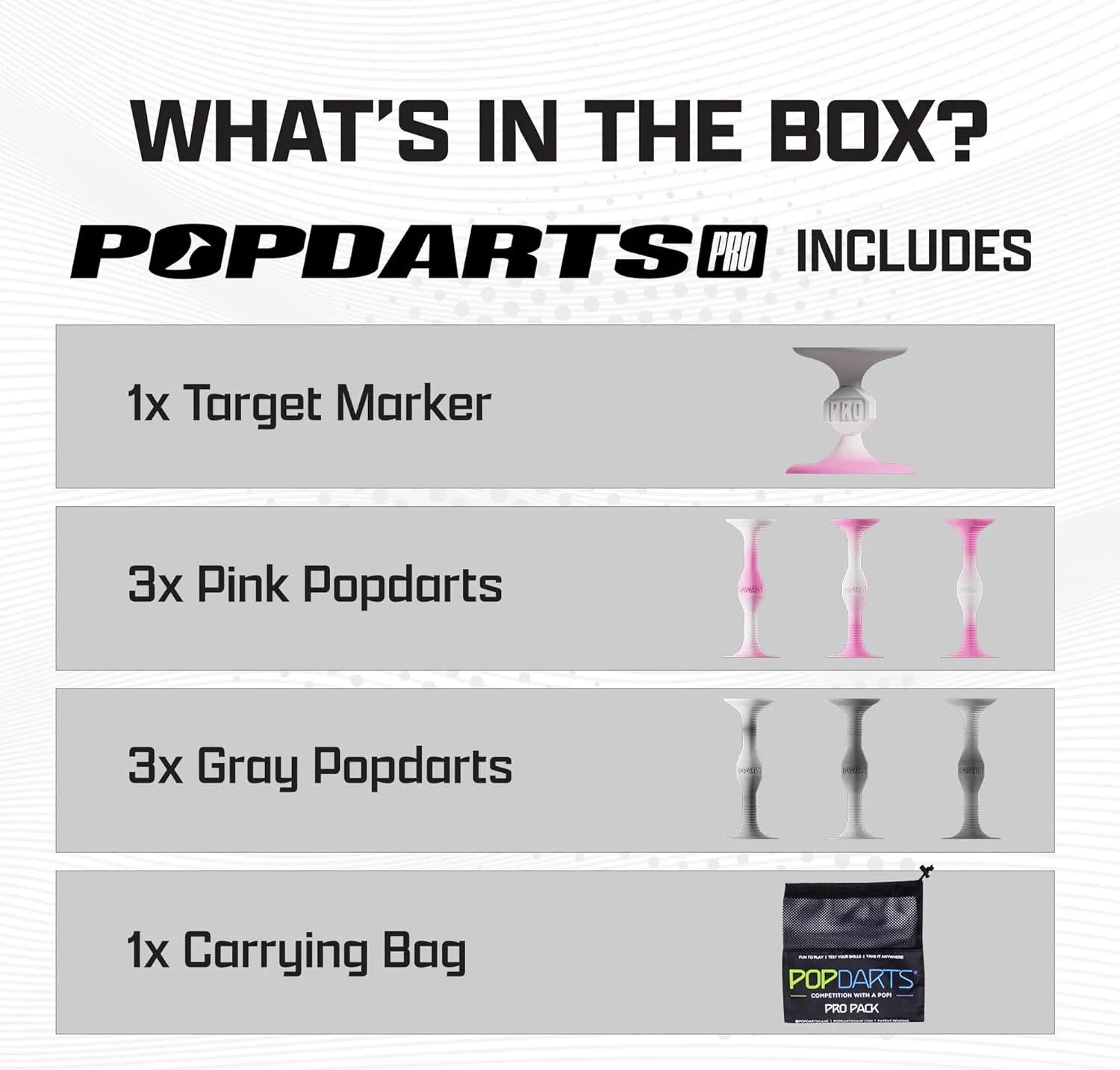POPDARTS PRO Pack Game Set (Pink & Gray) - Indoor, Outdoor Suction Cup Throwing Game - Competition with a POP