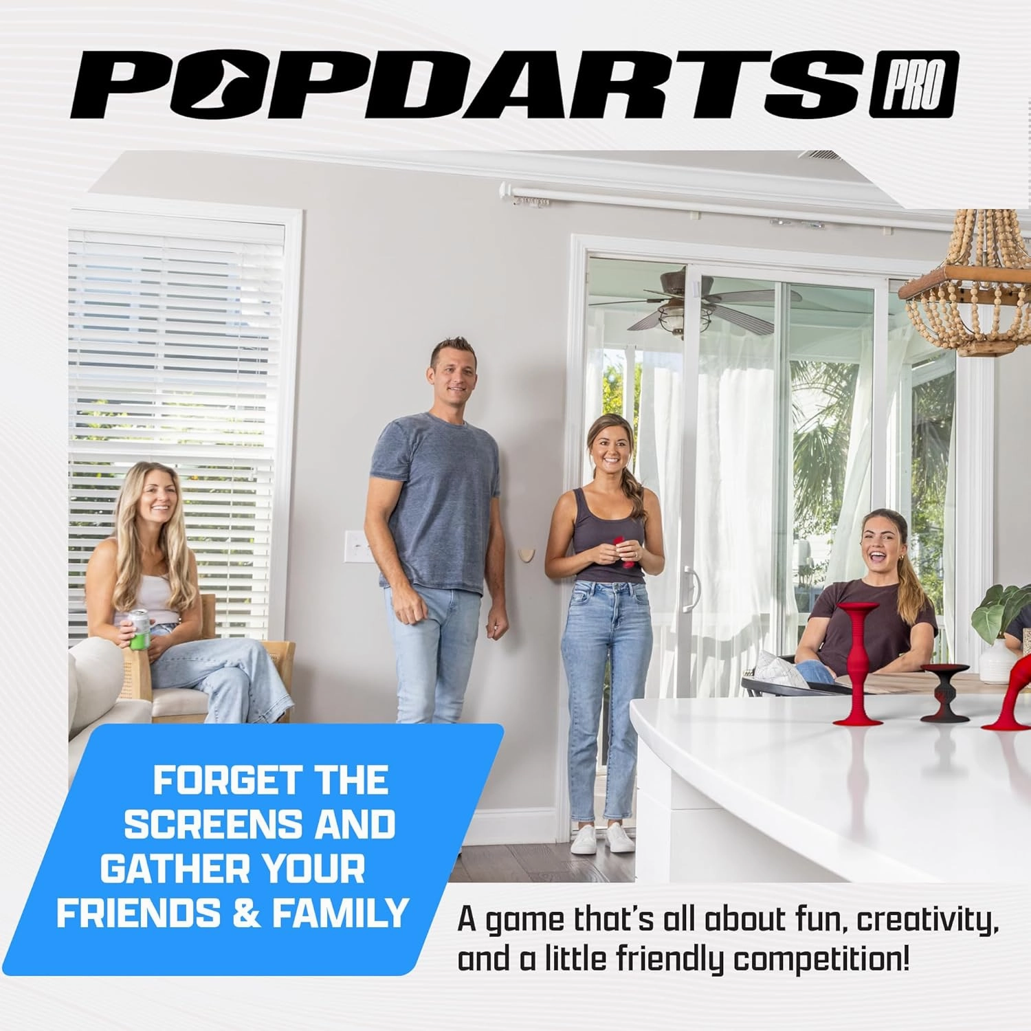 Popdarts PRO Pack Game Set (Red & Black) - Indoor, Outdoor Suction Cup Throwing Game - Competition with a POP