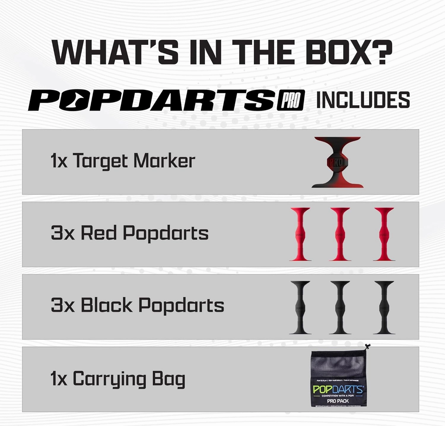 Popdarts PRO Pack Game Set (Red & Black) - Indoor, Outdoor Suction Cup Throwing Game - Competition with a POP