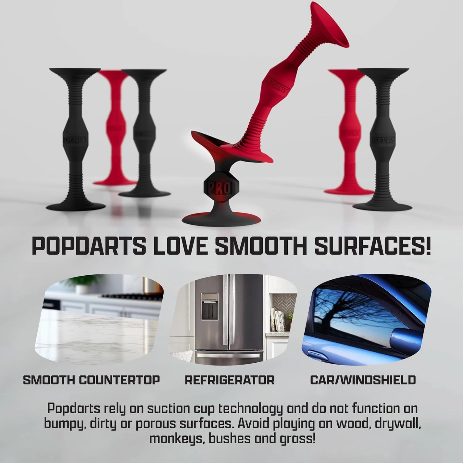 Popdarts PRO Pack Game Set (Red & Black) - Indoor, Outdoor Suction Cup Throwing Game - Competition with a POP