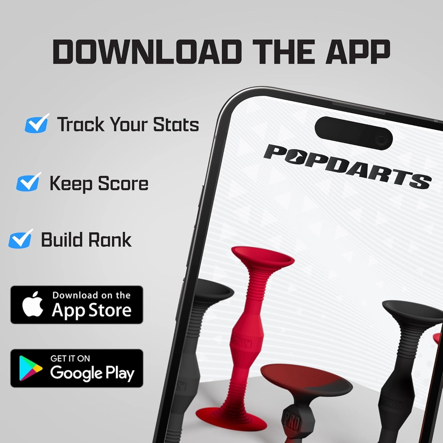 Popdarts PRO Pack Game Set (Red & Black) - Indoor, Outdoor Suction Cup Throwing Game - Competition with a POP