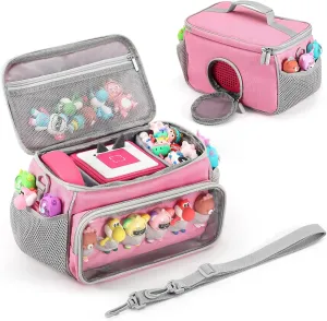 Portable Carrying Case Compatible with Toniebox Starter Set and Tonies Figurines, Storage Musical Toy Carrying Bag for Toniebox Accessories (Light Pink)