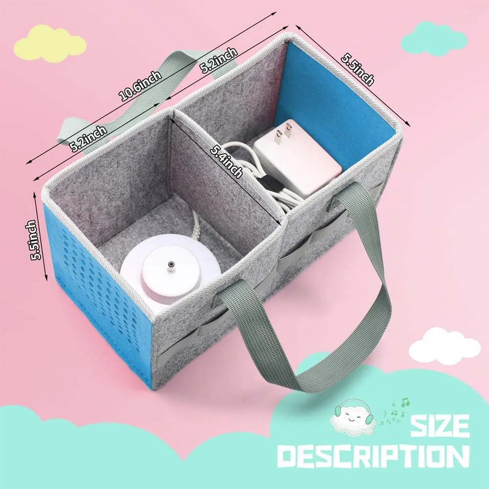 Portable Carrying Case Compatible with Toniebox Starter Set and Tonies Figurines,Travel Felt Cloth Musical Toy Folding Bag for Toniebox Accessories (Light Blue)