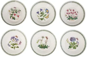 Portmeirion Botanic Garden 8.5" Soup Plate (Set of 6) - Floral-Inspired Earthenware, Scratch-Resistant Glaze - Microwave, Oven, Freezer Safe - Elegant Tableware Made in England