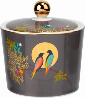 Portmeirion Sara Miller London Chelsea Covered Sugar Bowl | 10 Oz Sugar Jar for Coffee Bar, Home, and Kitchen Countertop | Made from Fine China with Gold Detail | Handwash Only