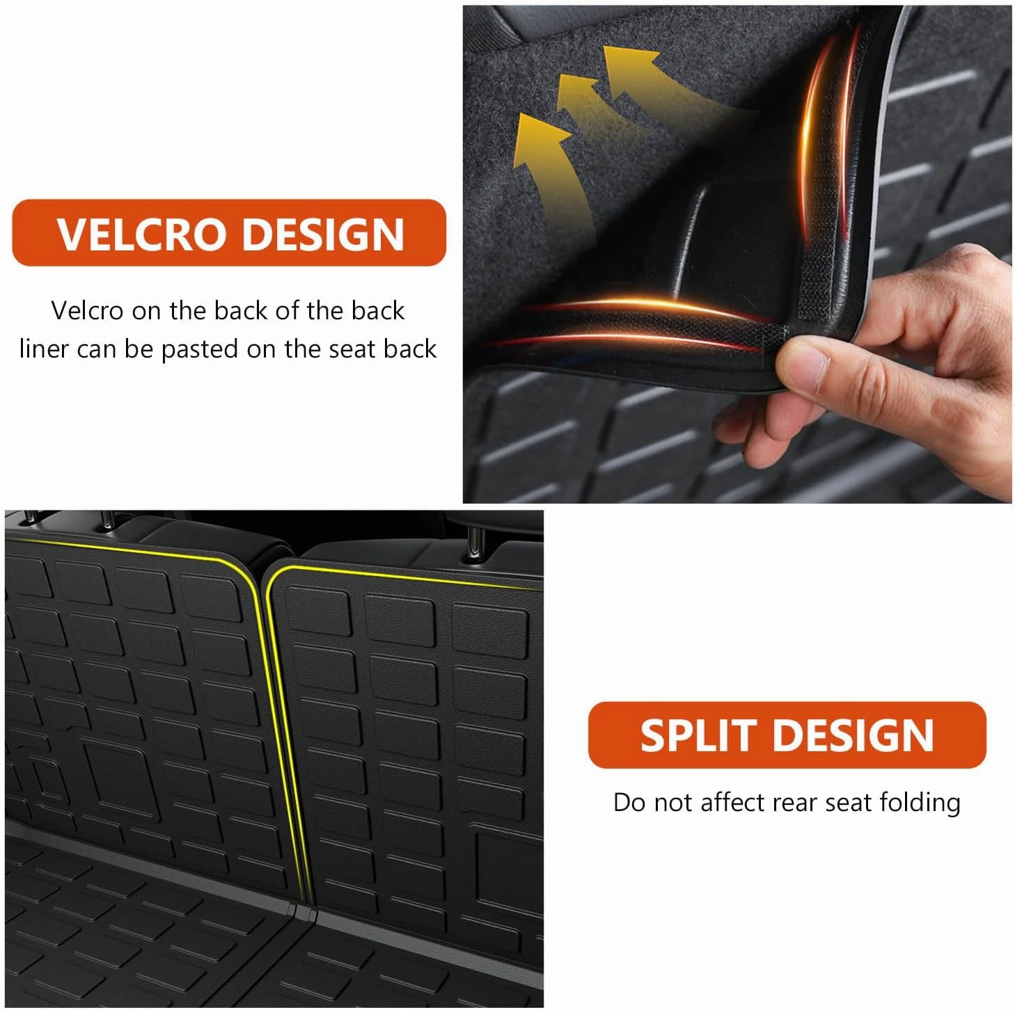 powoq Cargo Mat Compatible with 2020-2025 Ford Explorer 6&7 Seats Backrest Mat TPE Cargo Liner Replacement for 2020-2022 2023 2024 2025 Ford Explorer Accessories(Upgrade Rear Trunk Mat  Backrest Mat)