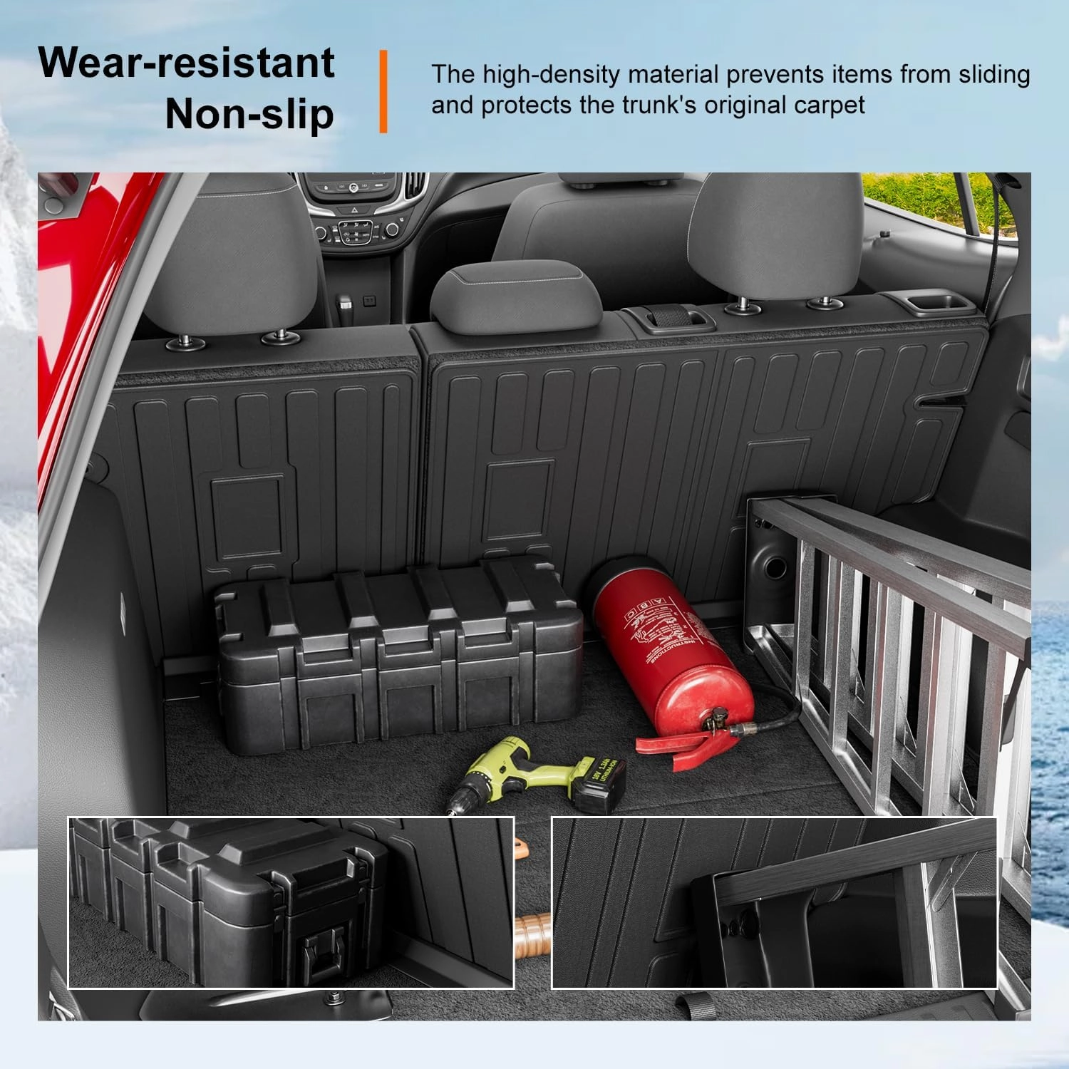powoq Cargo Mat Compatible with 2025 Chevy Equinox GMC Terrain NOT EV Trunk Mat TPE Cargo Liner Trunk Liner Backrest Replacement for 2025 Chevy Equinox GMC Terrain Accessories