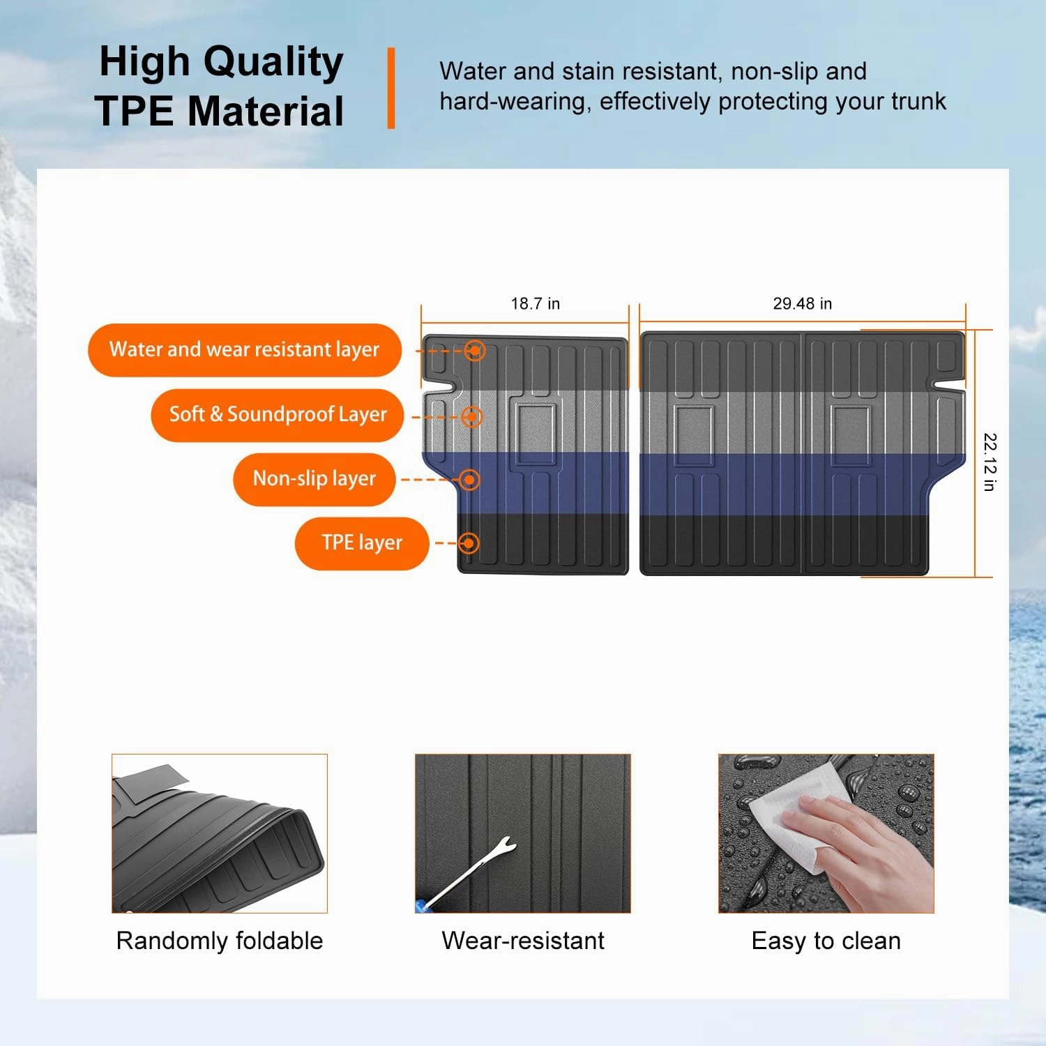 powoq Cargo Mat Compatible with 2025 Chevy Equinox GMC Terrain NOT EV Trunk Mat TPE Cargo Liner Trunk Liner Backrest Replacement for 2025 Chevy Equinox GMC Terrain Accessories