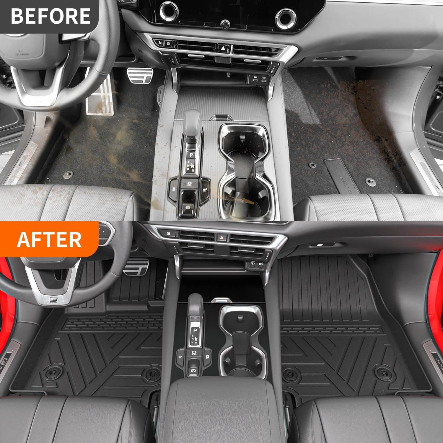 powoq Floor Mat Compatible with 2023 2024 2025 Lexus RX350 RX350H RX500H Cargo Mat TPE Floor Liner Cargo Liner Trunk Replacement for 2023 2024 2025 Lexus Accessories
