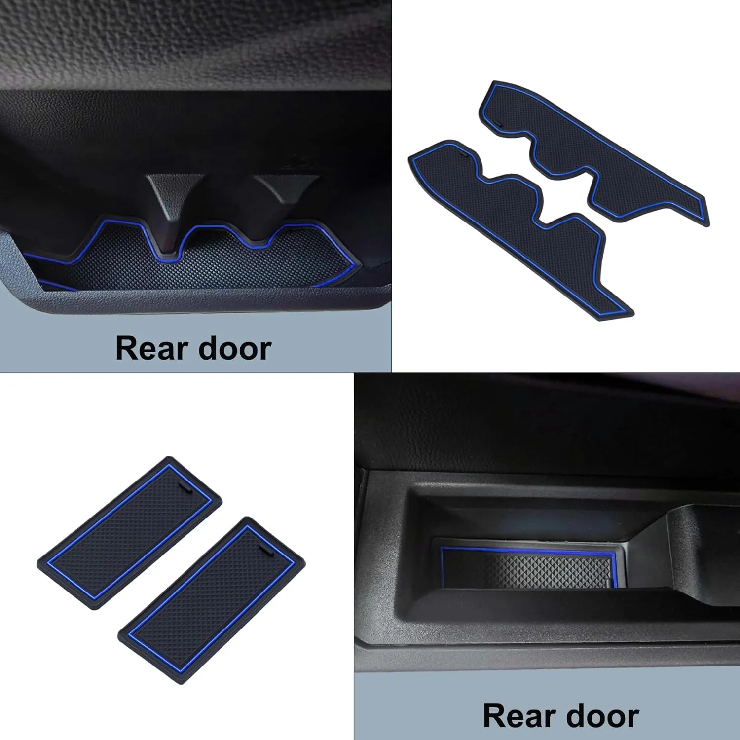 Premium Custom Liner Mat Compatible with 2024 2025 Toyota Tacoma(4th Gen) Double Cab Accessories Center Console Door Pocket Cup Holder 14Pcs（Dark Blue，Patented Design）