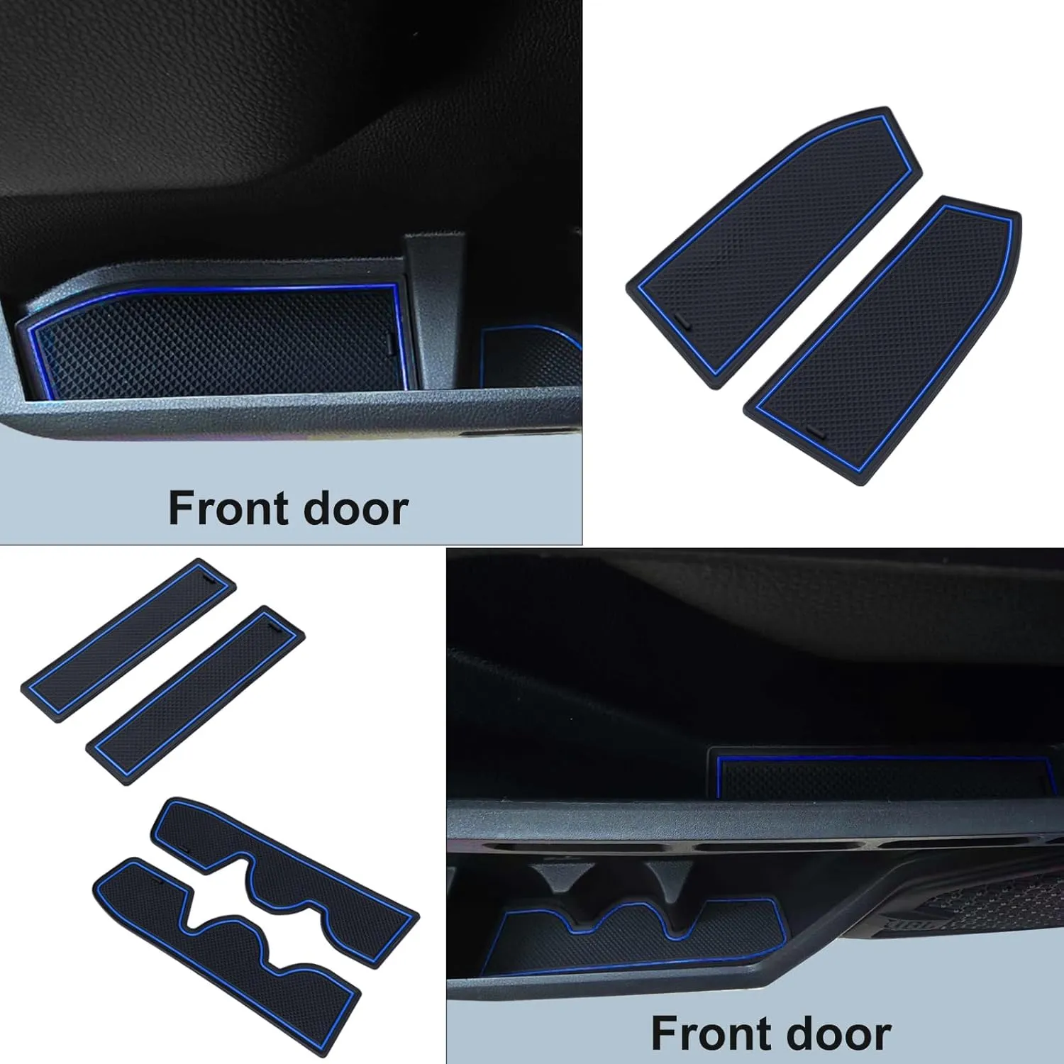 Premium Custom Liner Mat Compatible with 2024 2025 Toyota Tacoma(4th Gen) Double Cab Accessories Center Console Door Pocket Cup Holder 14Pcs（Dark Blue，Patented Design）