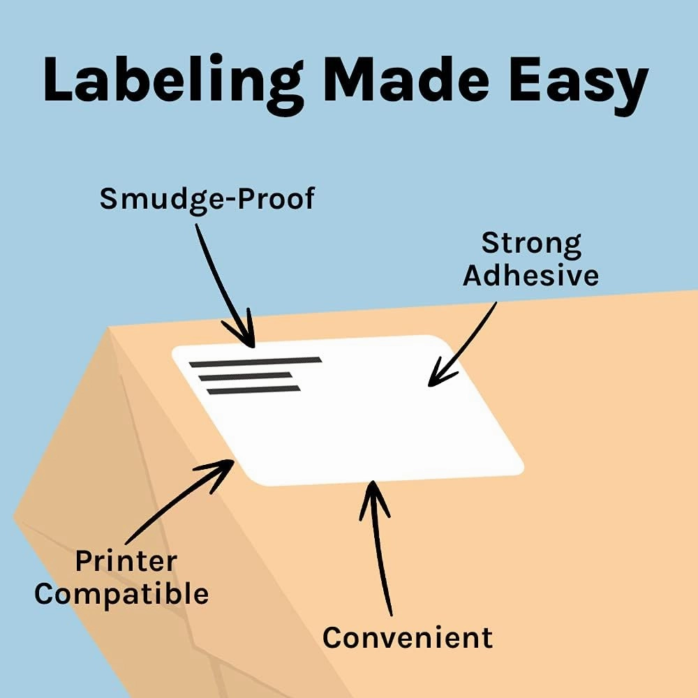 Premium Label Supply White Sticker Address Labels – 2" x 4" – Laser/Inkjet Compatible – (10 per Sheet), 100 Sheets – 1,000 Total Adhesive Labels