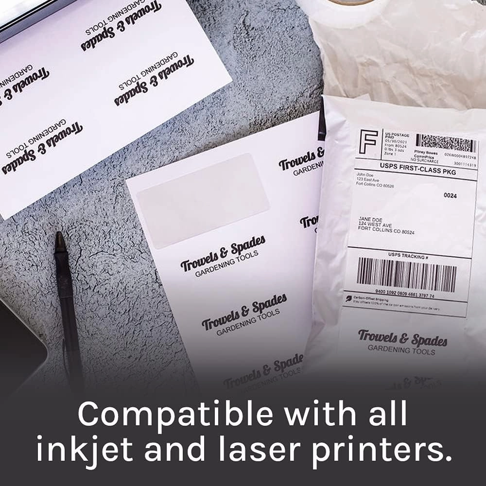 Premium Label Supply White Sticker Address Labels – 2" x 4" – Laser/Inkjet Compatible – (10 per Sheet), 100 Sheets – 1,000 Total Adhesive Labels