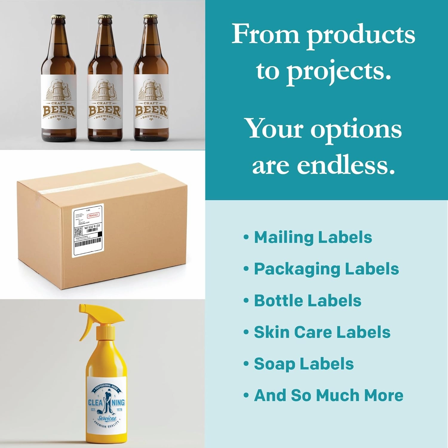 Premium Label Supply White Sticker Mailing/Shipping Labels – 3.5" x 5" – Laser/Inkjet Compatible – (4 per Sheet), 100 Sheets - 400 Total Adhesive Labels