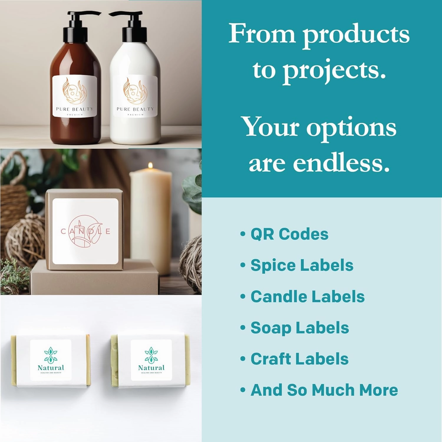 Premium Label Supply White Sticker Square Labels – 2" x 2" – Laser/Inkjet Compatible – (20 per Sheet), 100 Sheets – 2000 Total Adhesive Labels