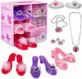Princess Dress Up Shoes for Girls - Princess Heels, Tiaras, and Costume Jewelry Set - Toddler Gifts for Ages 3, 4, 5, 6 - Dress Up Birthday Gifts for Girls