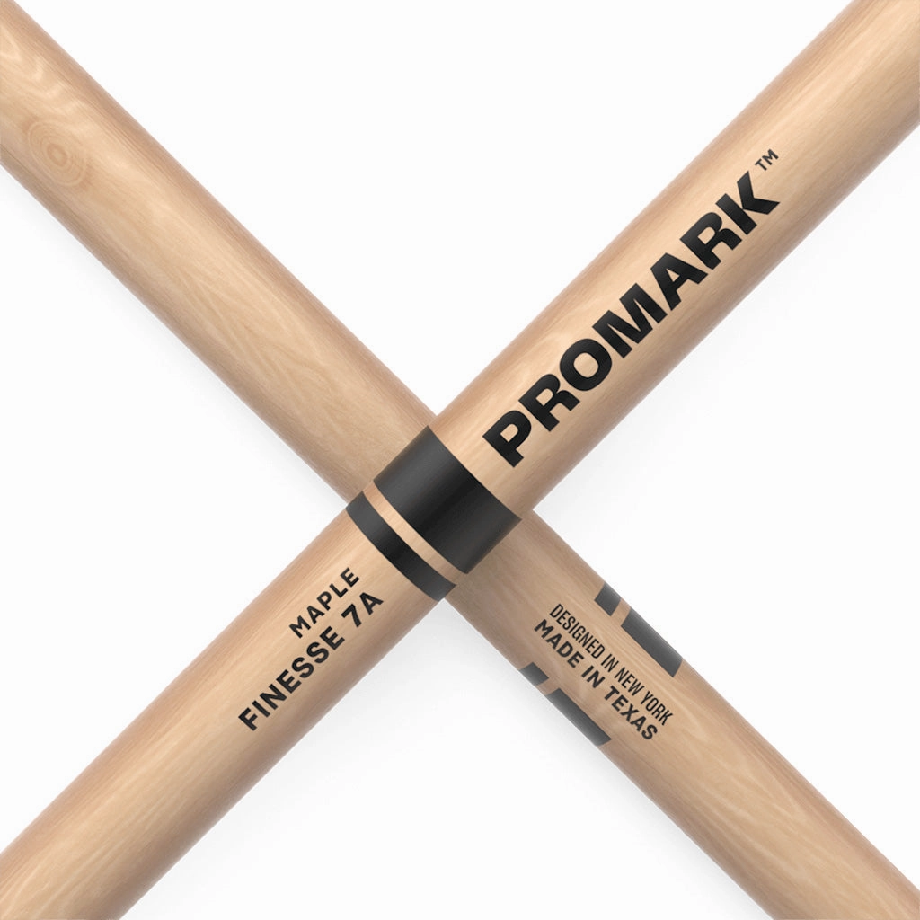 Promark RBM535RW Finesse 7A .535 Lacquered Maple Drumsticks, Wood Tip